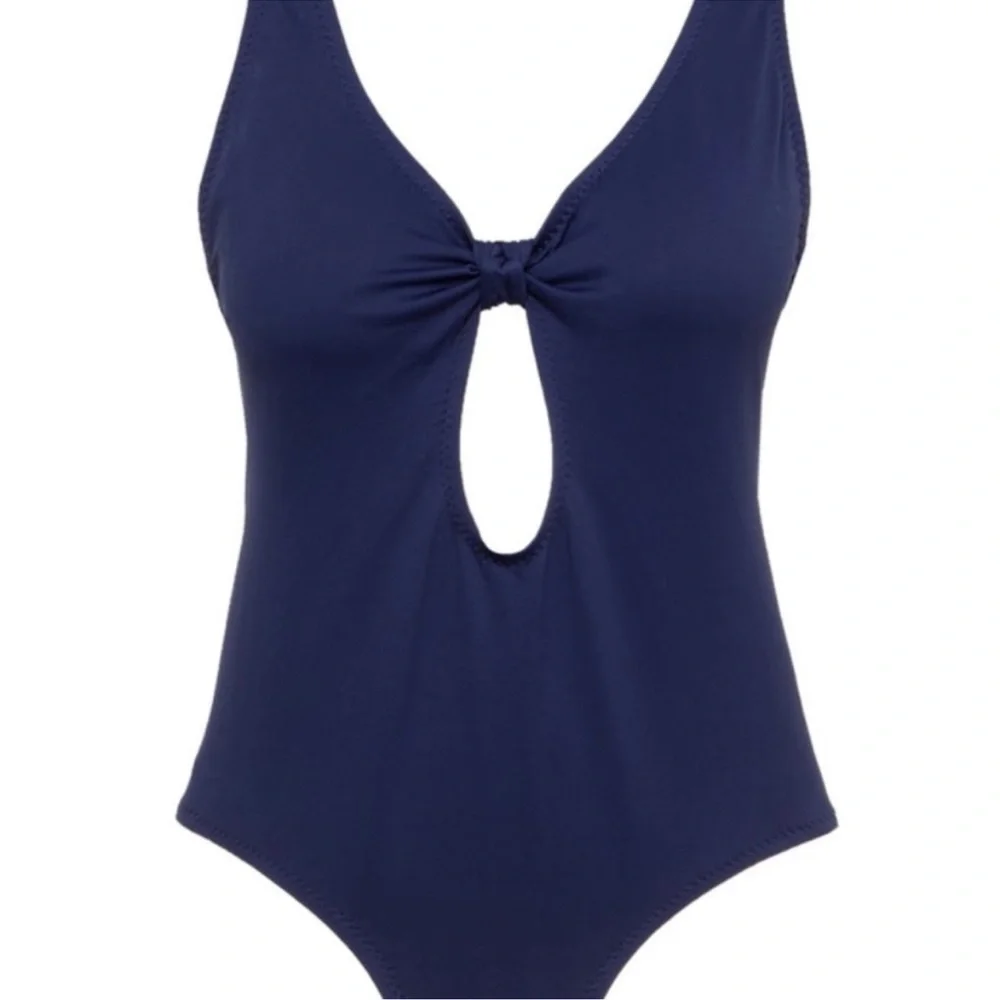 Eberjey So Solid Calysta One Piece Swimsuit Cut Out Navy Size Small